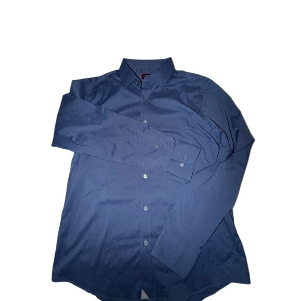 UNTUCKit Gironde Slim Fit Performance Shirt Mens Medium Navy Blue Stretch